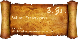 Babos Zsuzsanna névjegykártya